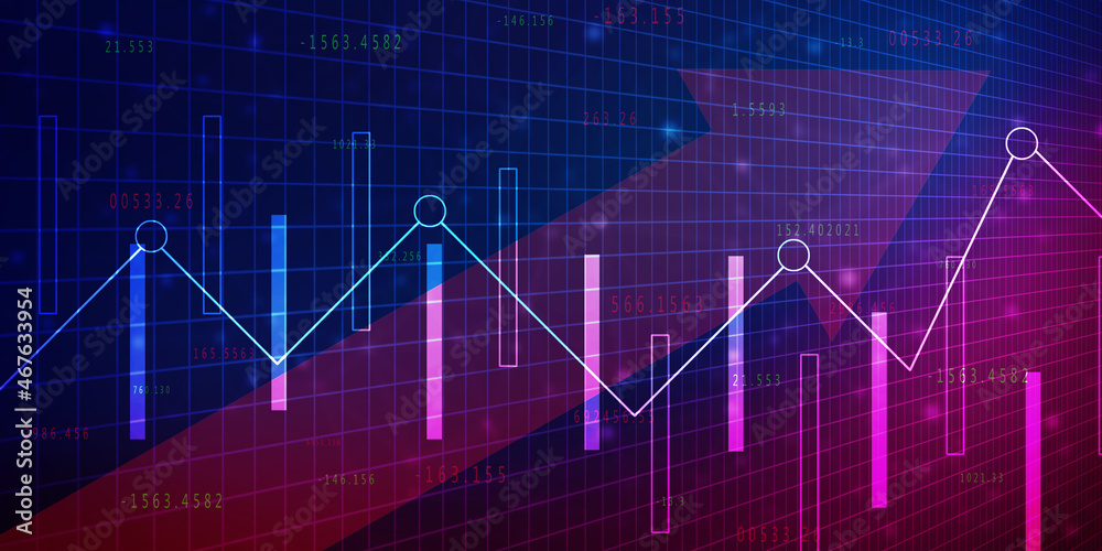2d rendering Stock market online business concept. business Graph 2d rendering Stock market online business concept. business Graph