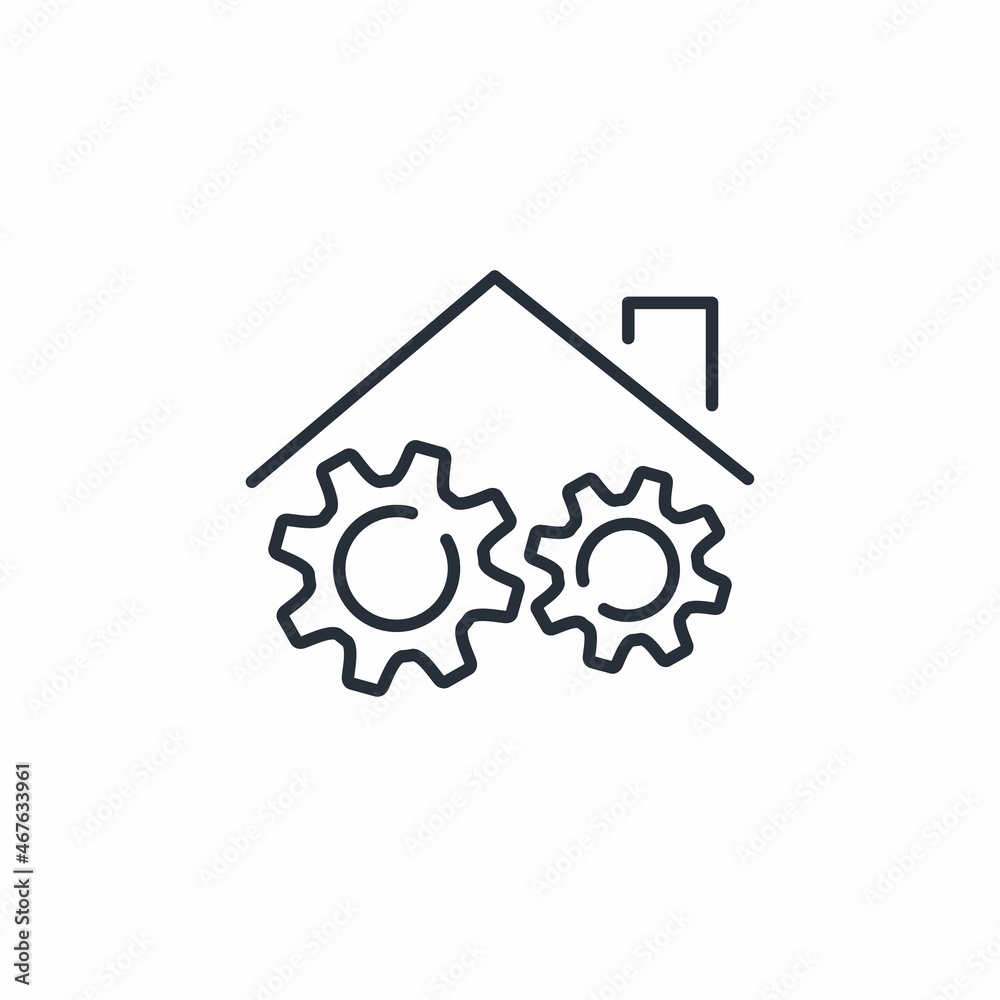 Reconstruction and improvement. Vector linear icon isolated on white background. Reconstruction and improvement. Vector linear icon isolated on white background.