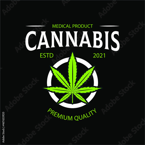 Medical cannabis badges green logo