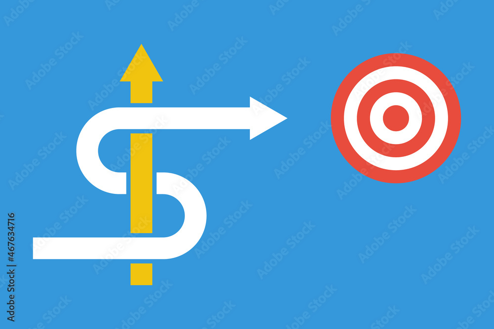 dollar sign styled two arrows and target circle, financial goal vector infographic dollar sign styled two arrows and target circle, financial goal vector infographic