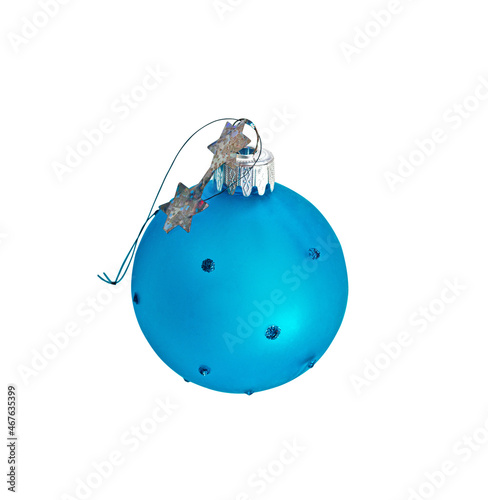 Christmas bauble, turquoise ball, isolated on white background