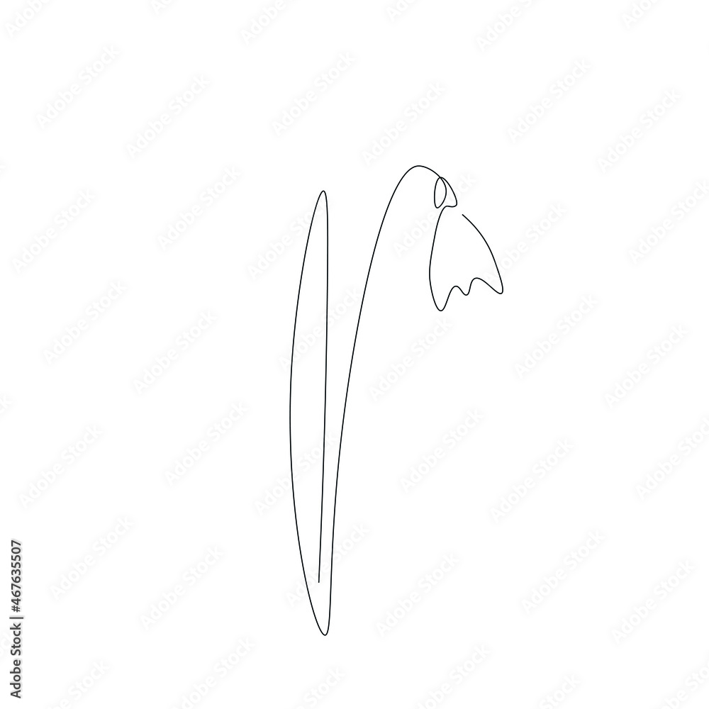 Spring flower background. Continuous line drawing. Vector illustration Spring flower background. Continuous line drawing. Vector illustration