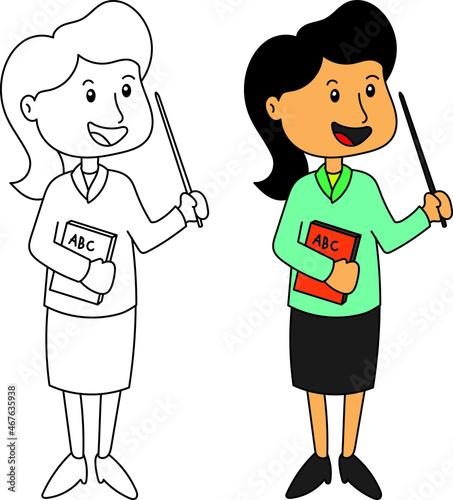 Children illustration about occupation , teacher 