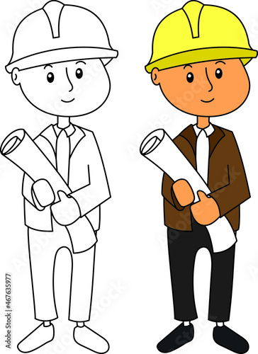 Children illustration about occupation , engineer 