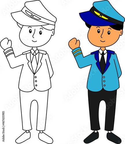 Children illustration about occupation , pilot