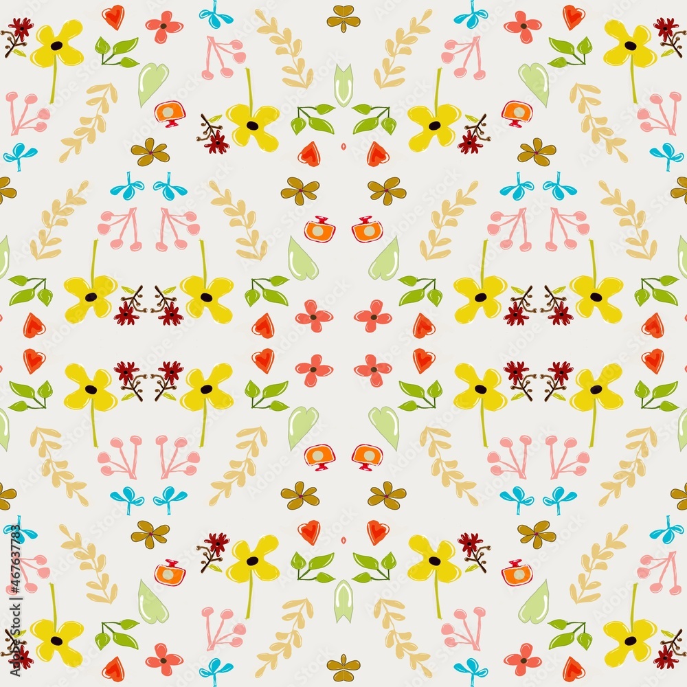 Trendy Seamless Floral Pattern.Hand-drawn Watercolour decoration pattern. Vintage watercolor background. Perfect for wallpaper, fabric design, wrapping paper