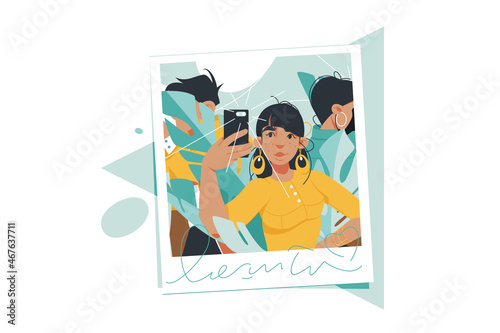 Girl taking photo in mirror