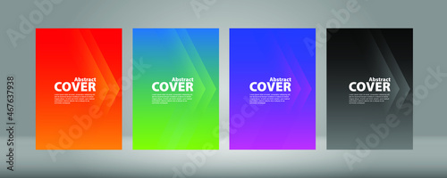 Cover А4, gradient on a black background. Vector collection of colorful gradien modern abstract banners on black background, lux background. . Rainbow Gradient Set. Color Background. Mash gradient. 