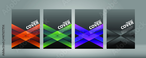 Cover А4, gradient on a black background. Vector collection of colorful gradien modern abstract banners on black background, lux background. . Rainbow Gradient Set. Color Background. Mash gradient. 