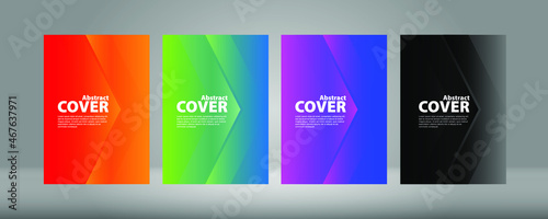 Cover А4, gradient on a black background. Vector collection of colorful gradien modern abstract banners on black background, lux background. . Rainbow Gradient Set. Color Background. Mash gradient. 