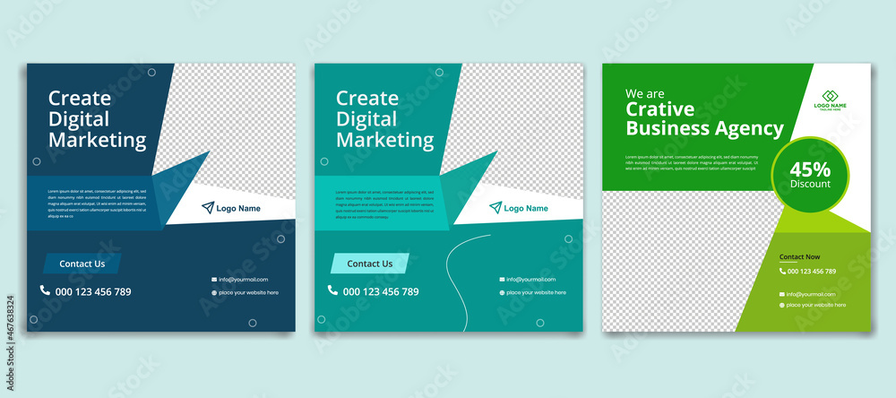 Social Media Post Design Template, banner design vector template Social Media Post Design Template, banner design vector template