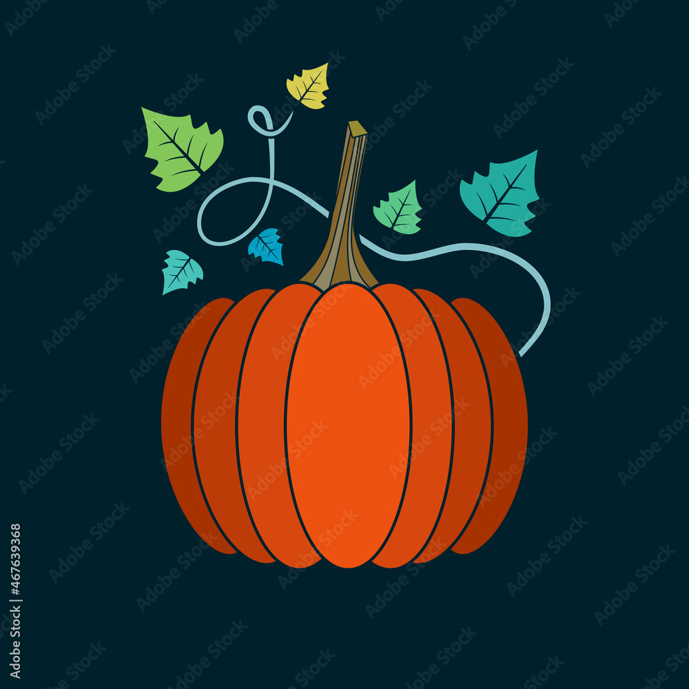Naklejka premium Orange pumpkin vector icon, autumn design, pumpkin decor element, vector pumpkin, pumpkin element for design, pumpkin poster