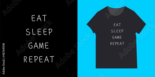 T-shirts and clothes in trendy design style with gamepad, typography. can be applied in the form of t-shirts, posters and other print media