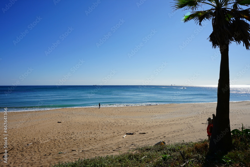 a wonderful seaside landscape with blue sea and sky a wonderful seaside landscape with blue sea and sky
