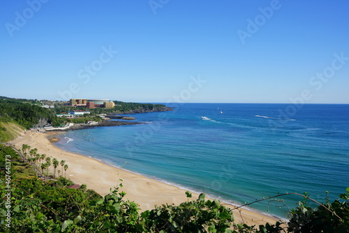 a wonderful seaside landscape with blue sea and sky 