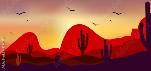 silhouette of animals of the African Sunset Landscape background. Illustration Sunset on borobudur tamples. Sunset Landscape background. Tropical ocean sunset background. Sunset Landscape background. 