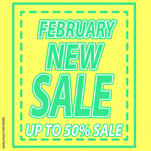 February sale template design illistrations photo