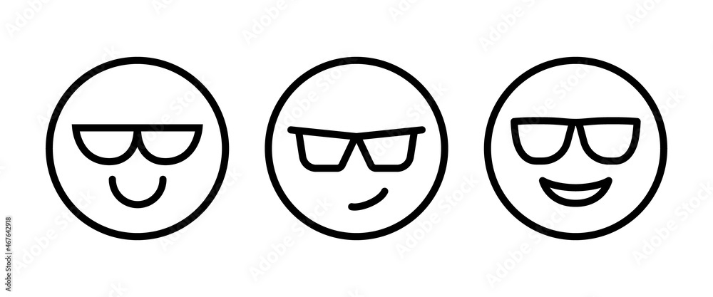 Handsome Expression, Sunglasses, Cute Sunglasses With Cool Chat face icon emoji Handsome Expression, Sunglasses, Cute Sunglasses With Cool Chat face icon emoji