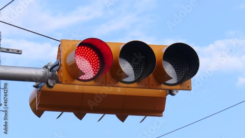 Traffic light changing from green to yellow and red stop, Yeongcheon-si, Gyeongsangbuk-do, South Korea photo