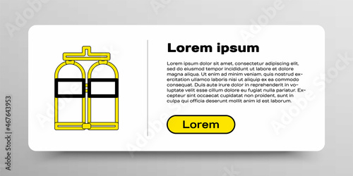 Line Aqualung icon isolated on white background. Oxygen tank for diver. Diving equipment. Extreme sport. Diving underwater equipment. Colorful outline concept. Vector