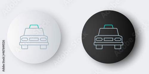 Line Taxi car icon isolated on grey background. Colorful outline concept. Vector