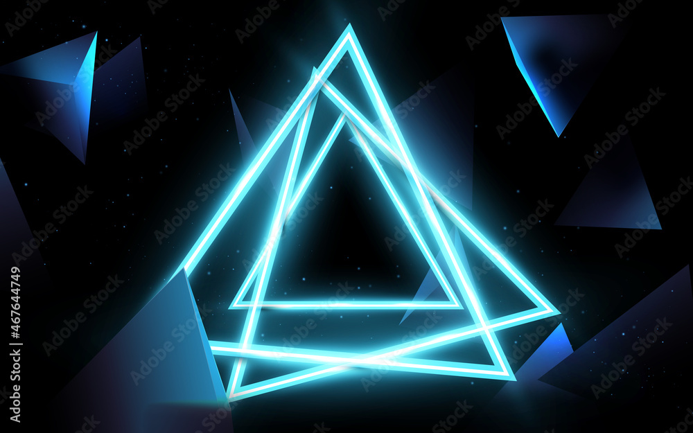 Abstract blue glow light triangles with Futuristic technology digital hi-tech concept background. Vector illustration Abstract blue glow light triangles with Futuristic technology digital hi-tech concept background. Vector illustration