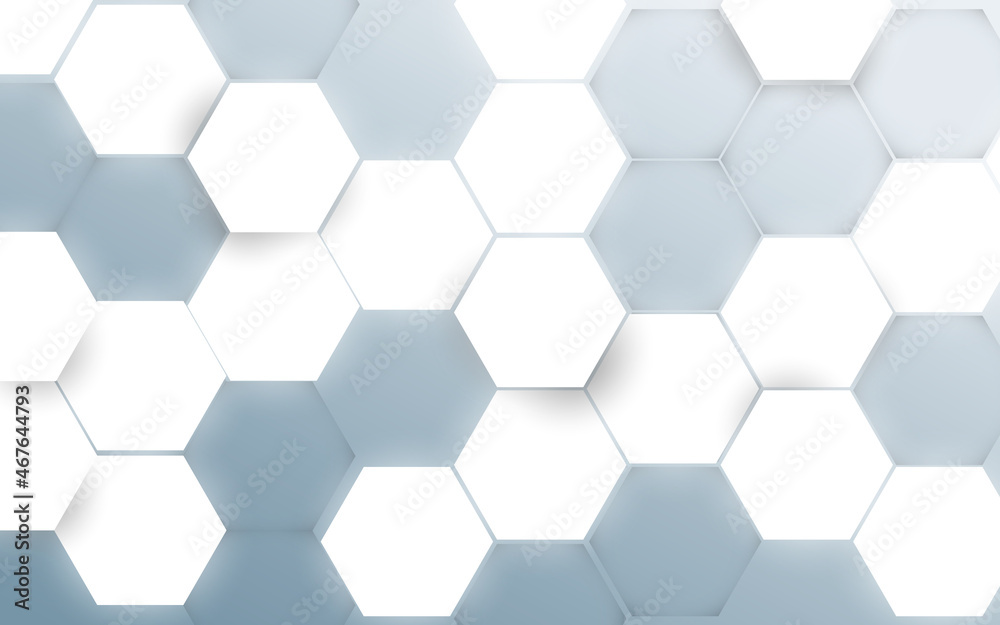 Fototapeta premium Abstract white hexagon glow light pattern with Futuristic technology digital hi tech concept background. Vector illustration
