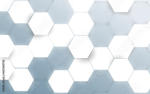 Abstract white hexagon glow light pattern with Futuristic technology digital hi tech concept background. Vector illustration