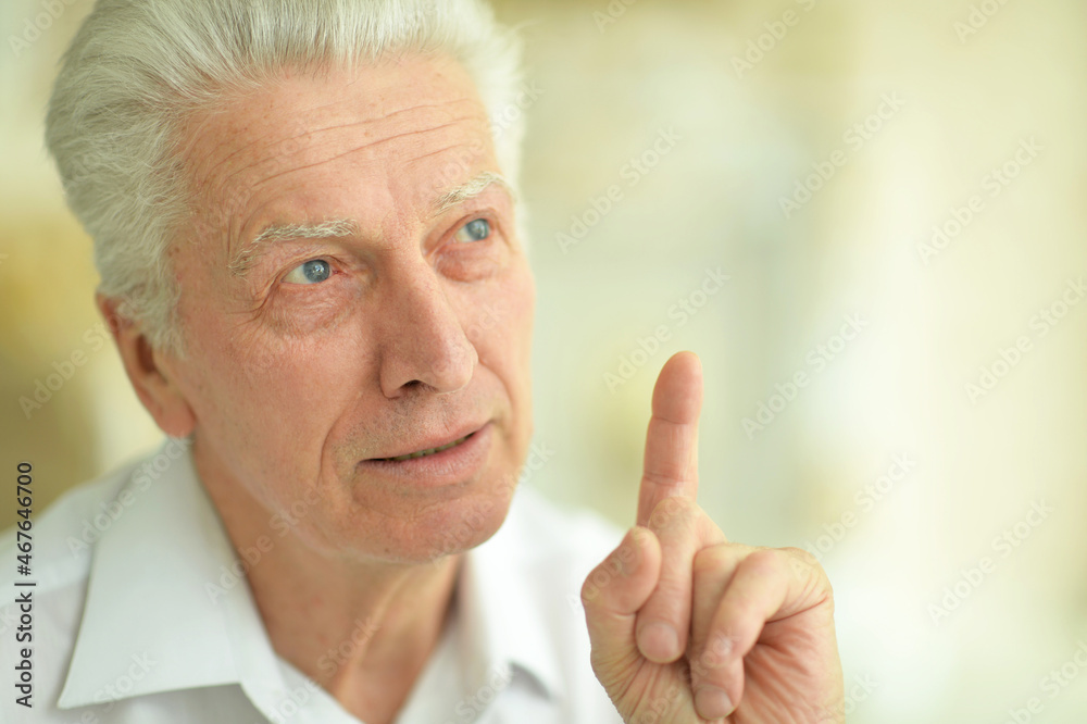 Portrait of senior man thinking and posing Portrait of senior man thinking and posing