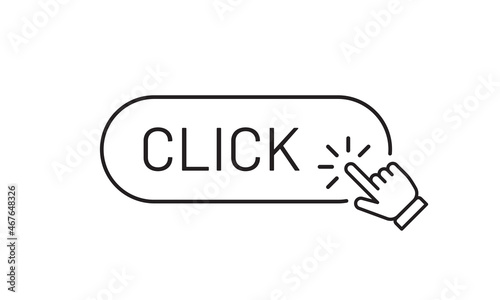 Click button template with hand pointer