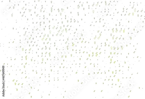 Light green vector pattern with gender elements.