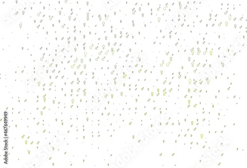 Light green vector pattern with gender elements.