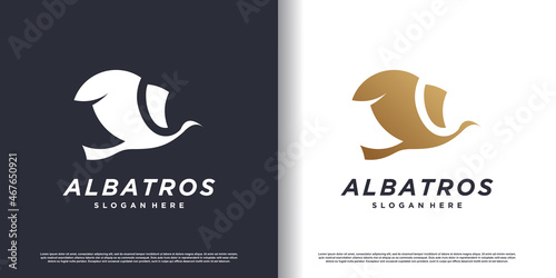 Albatros logo design Premium Vector photo