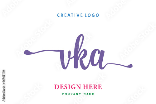 VKA lettering logo is simple, easy to understand and authoritative photo