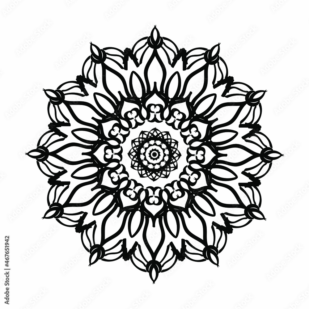 Mandala Vector Illustration In Black And White Design Mandala Vector Illustration In Black And White Design