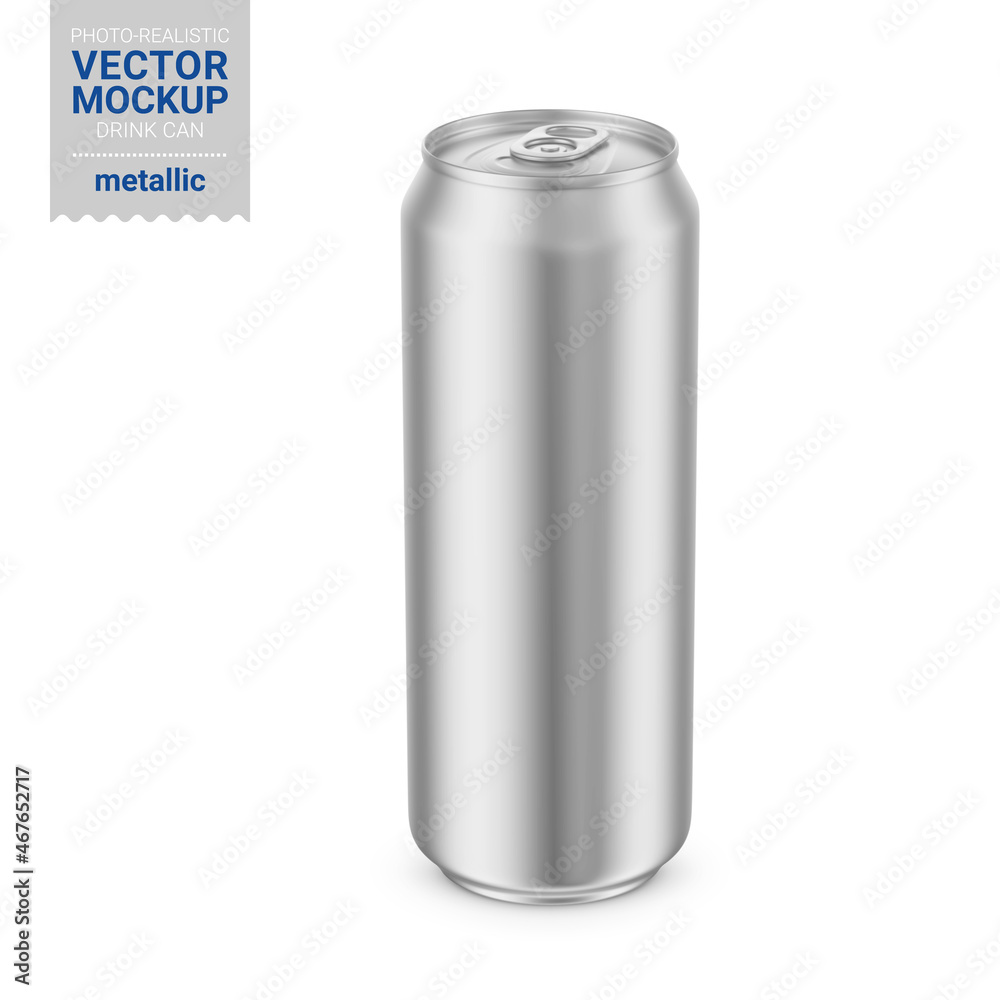 Gray metallic drink can mockup. Vector illustration. Gray metallic drink can mockup. Vector illustration.
