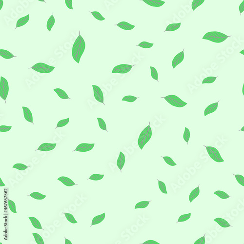 Seamless pattern with leaves vector illustration nature leaf design floral summer plant textile