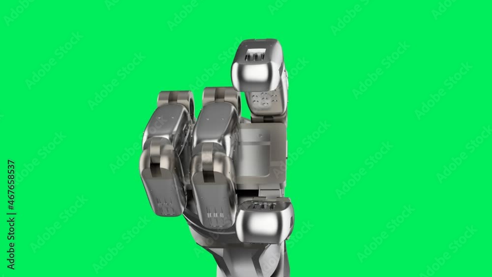 cyborg empty hand on green screen