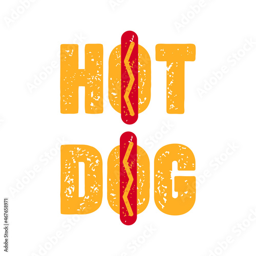 Hot dog logo vector illustration. Vintage style badges and labels. Design concept for your restaurant business.