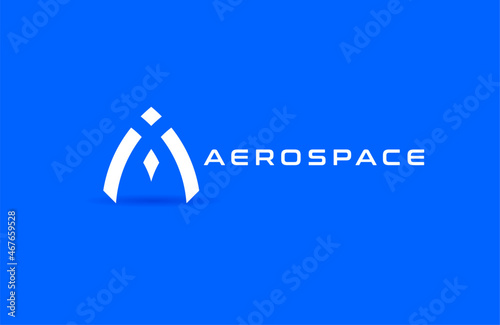 Initial A or AX Aerospace Logo, modern letter A or AX  and rocket combination, usable for and business and flight logos, flat design logo template, vector illustration