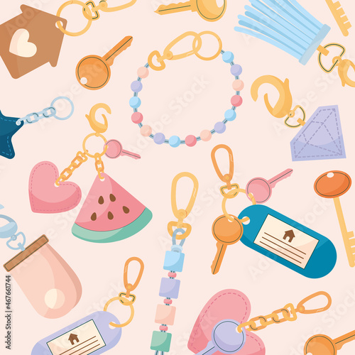 background of differents keychain