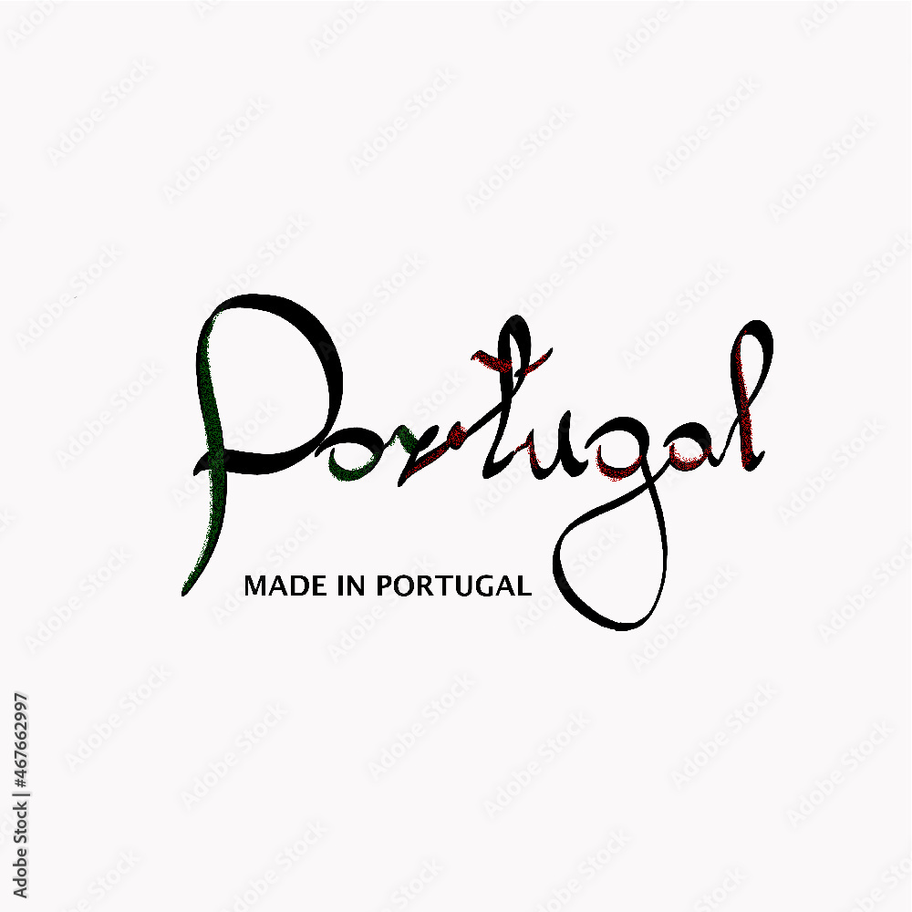 Made in Portugal handwritten logo label banner - obrazy, fototapety, plakaty 