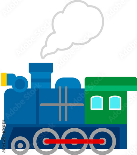 デフォルメされたカラフルな蒸気機関車