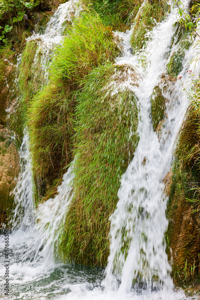 Naklejka premium Plitvice National Park, Croatia. Waterfall