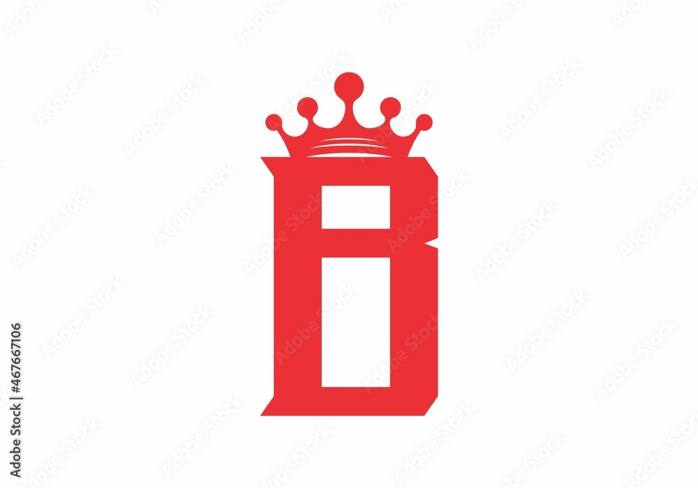 Initial letter B with crown