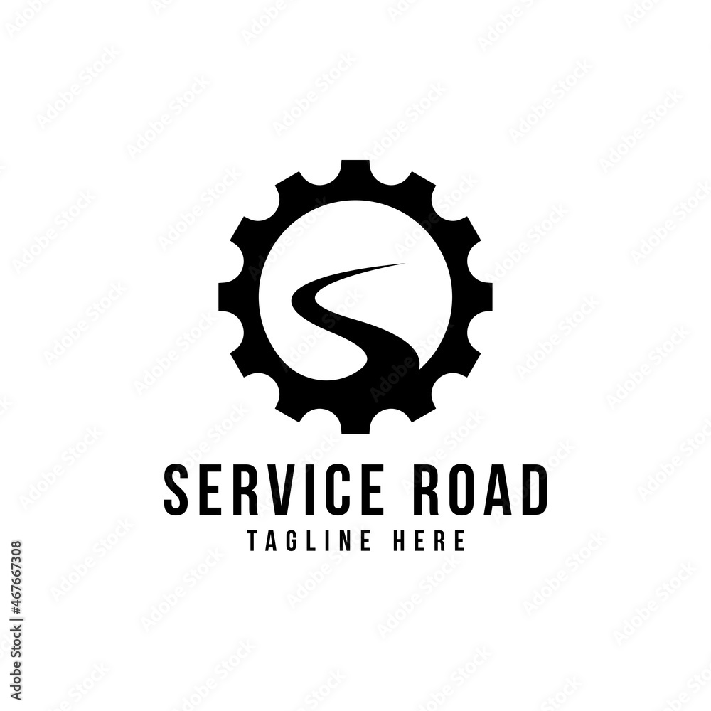 Fototapeta premium Gear Road Logo Design template