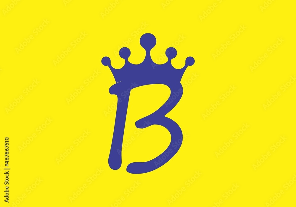 Initial letter B with crown Initial letter B with crown