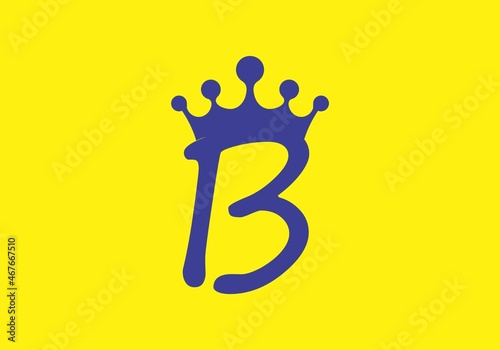 Initial letter B with crown