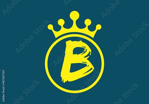 Initial letter B with crown