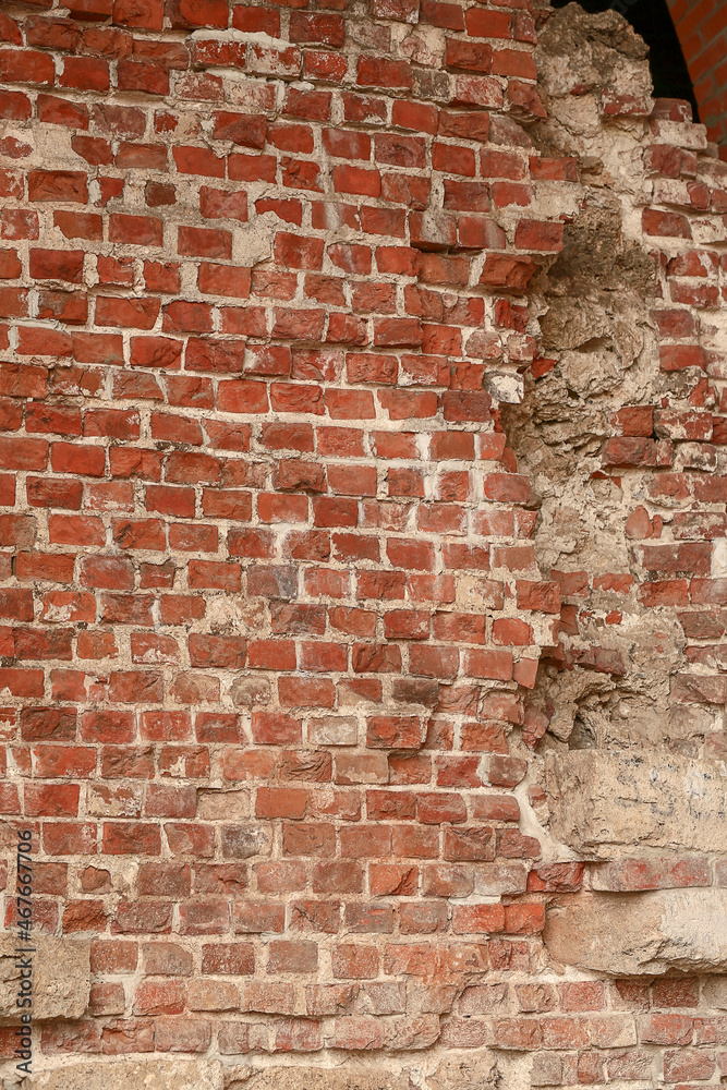 Fototapeta premium Old brickwork. Close-up. Beautiful background.